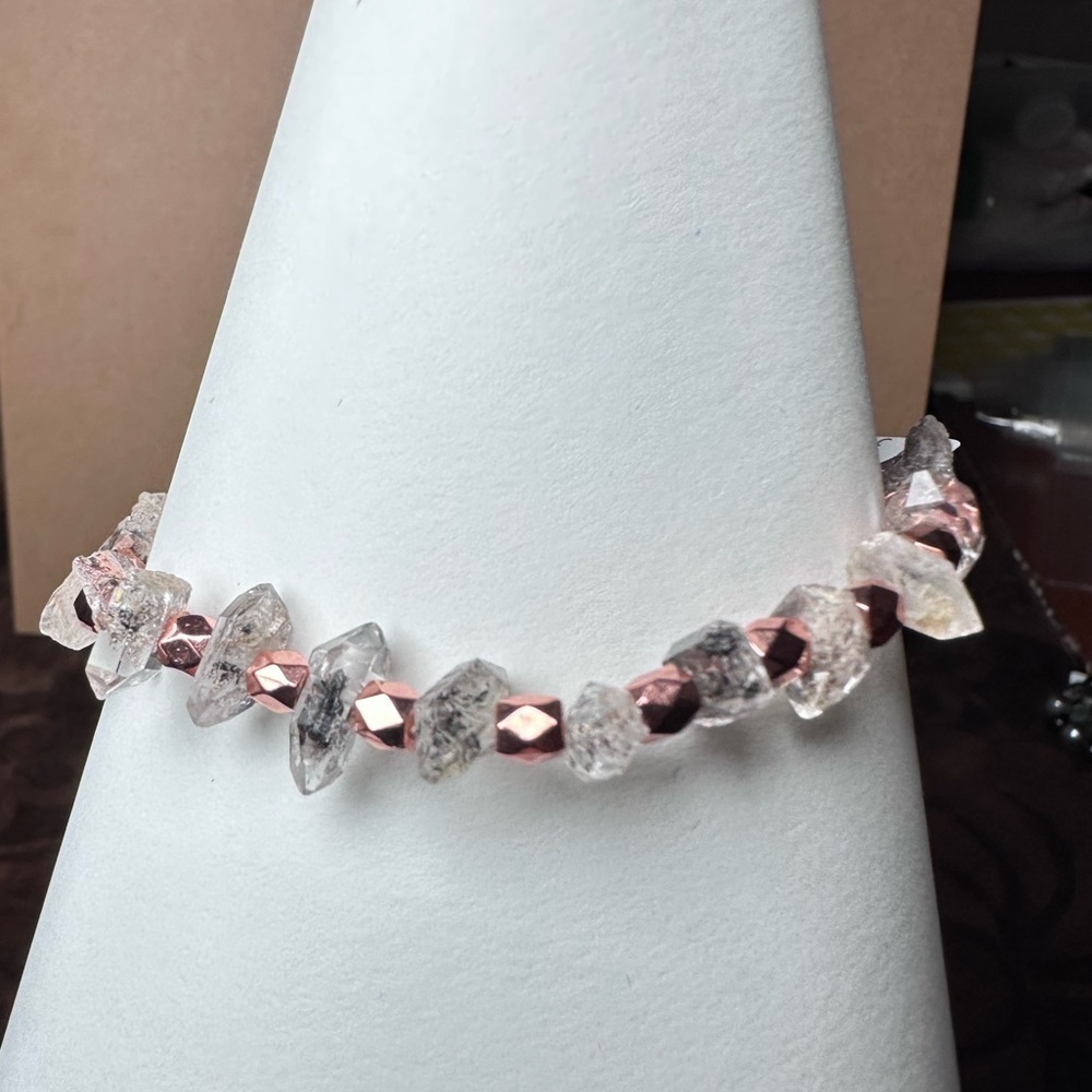 Herkimer NY quartz bracelet stretchy handmade - Picture 2 of 9